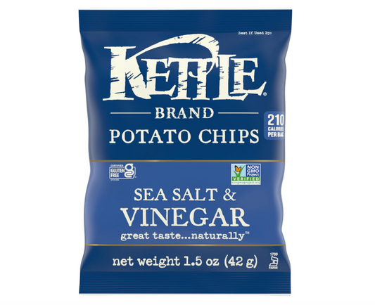 Kettle Brand Sea Salt & Vinegar Chips - 1.5oz ; 24ct.
