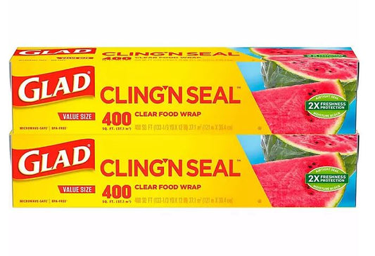 Glad Cling ‘N Seal Clear Plastic Food Wrap - 2pk