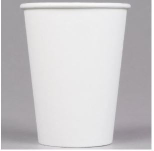 White Hot Paper Cups - 8oz ; 1000ct.