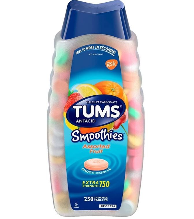 TUMS Smoothies Assorted Fruit Chewable ; 250ct