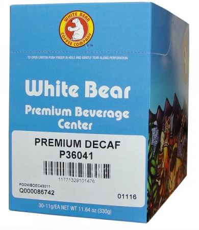 White Bear Premium Decaf Pods - 30ct