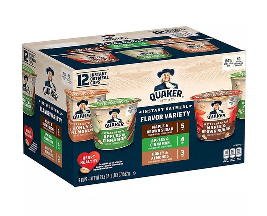 Quaker Instant Oatmeal Express Cups Variety - 12pk