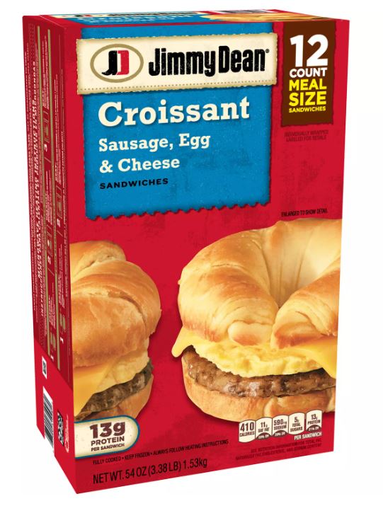 Jimmy Dean Sausage, Egg & Cheese Croissant Sandwiches - 12pk