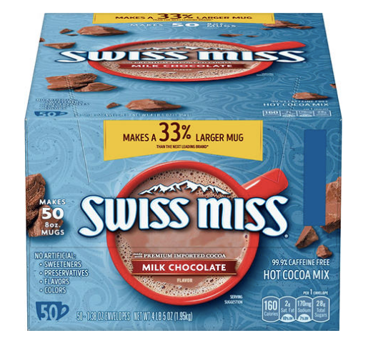 Swiss Miss Hot Cocoa Packets - Regular or With Marshmallows - 50ct