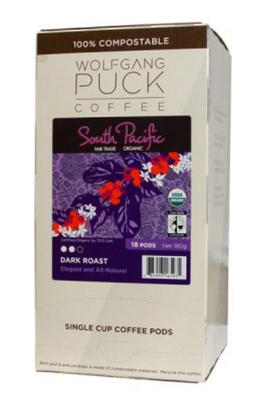 Wolfgang Puck - Soft Coffee Pods - South Pacific Dark Fair Trade Organic