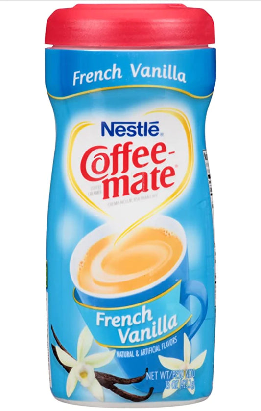 Nestle Coffee Mate - French Vanilla Powder Creamer Canister - 15oz ; 12pk