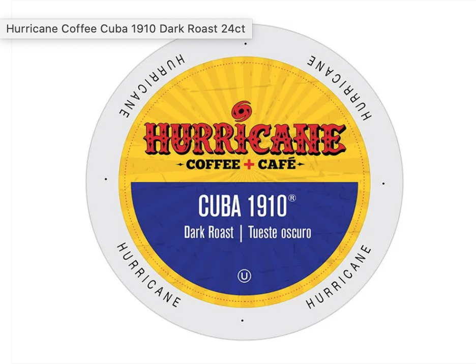 Hurricane Coffee - Cuba 1910 - 24 Count