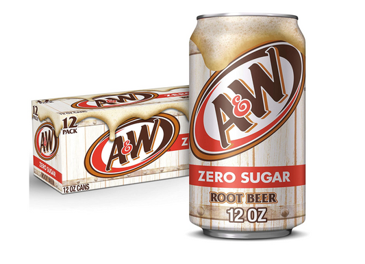 A&W Zero Sugar Soda Cans - 24pk