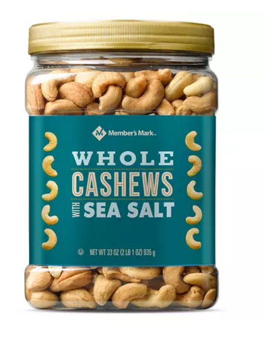 Member's Mark Whole Cashews with Sea Salt - 33oz