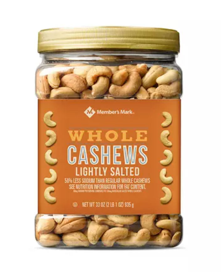 Member's Mark Lightly Salted Whole Cashews - 33oz