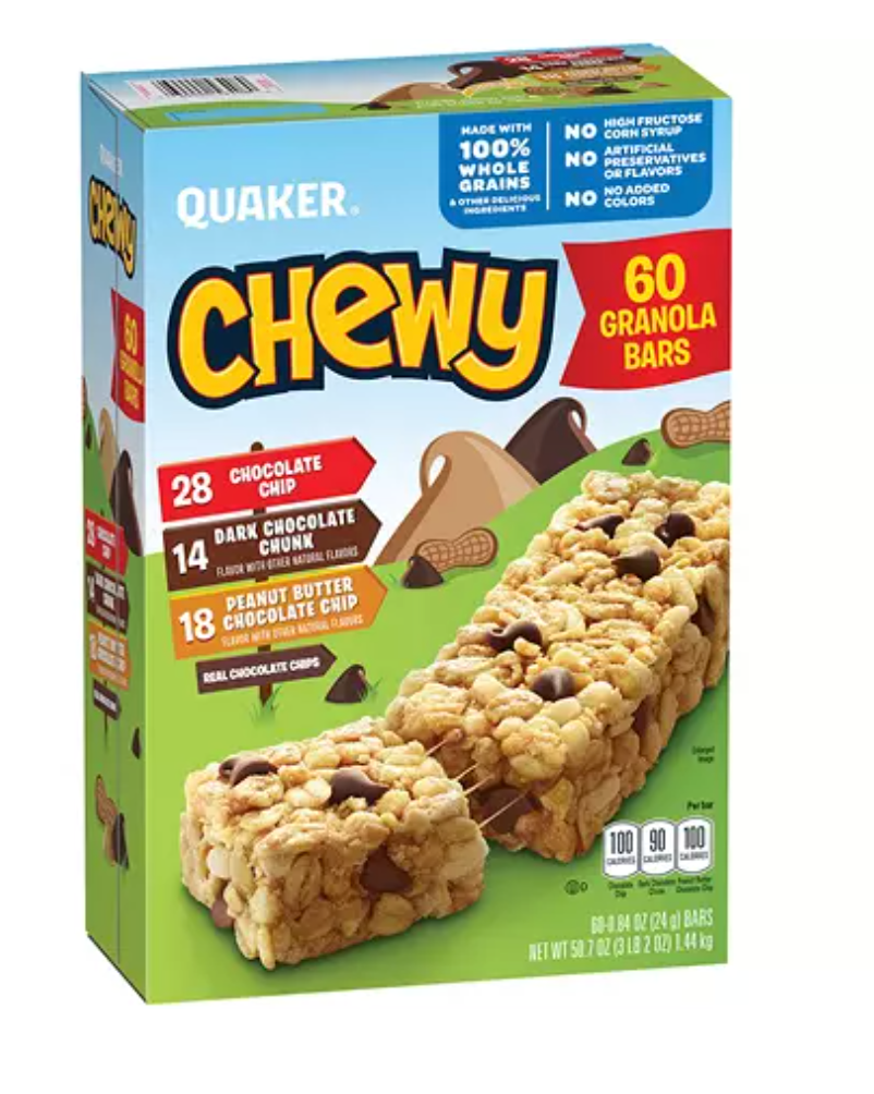 Quaker Chewy Granola Bars Variety Pack - 60pk – Company Coffee Shop Online