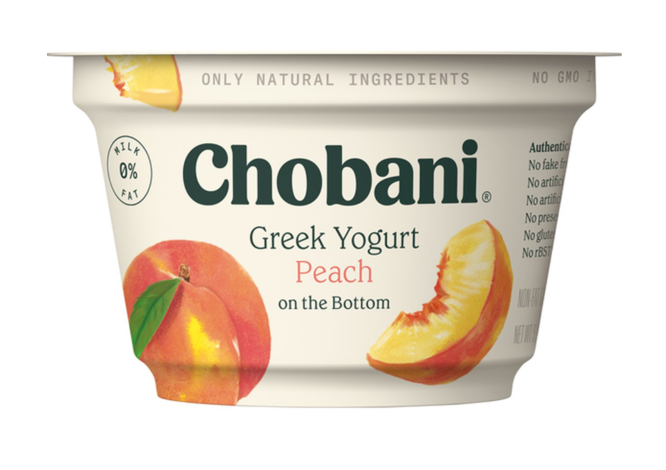 Chobani Peach Non-Fat Greek Yogurt - 12pk