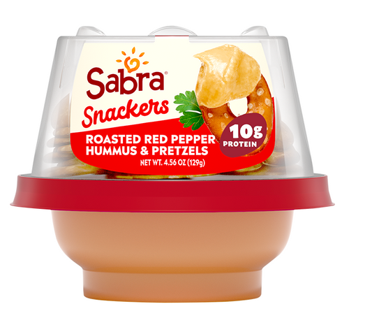 Sabra Classic Roasted Red Pepper Hummus & Pretzels Snacker - 12pk
