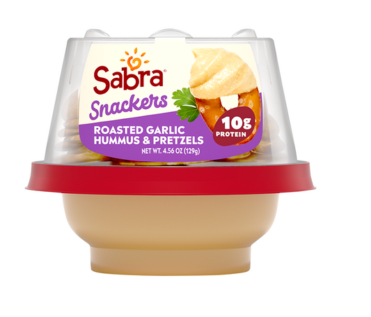 Sabra Classic Roasted Garlic Hummus & Pretzels Snacker - 12pk
