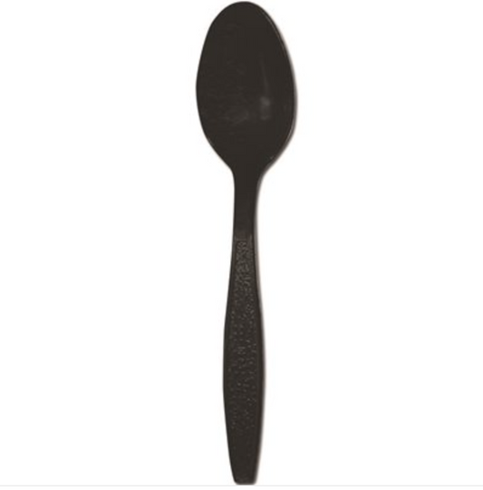 Black Heavy Weight Plastic Spoons - 1000 Count