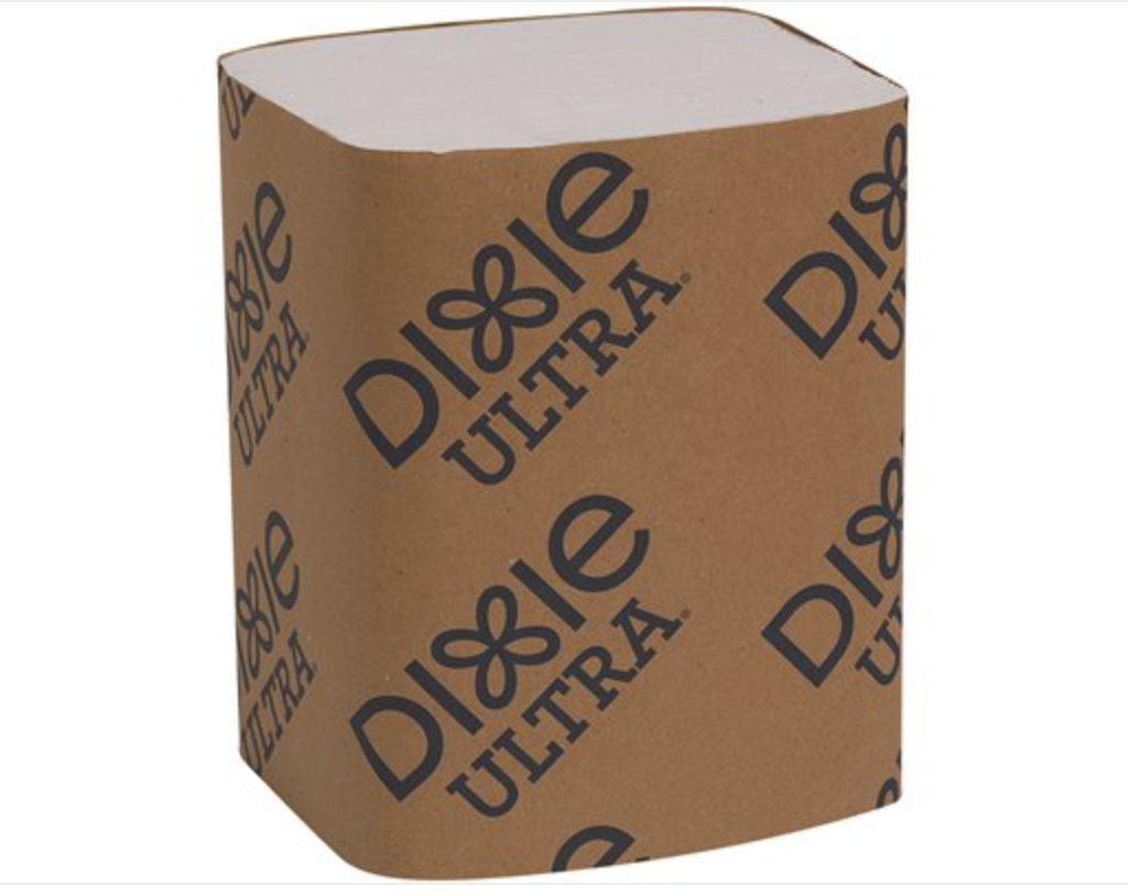 Dixie Ultra Interfold 2-Ply White Napkin Dispenser Refill - 250 Napkins/Pack