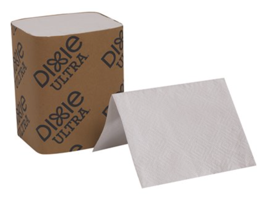 Dixie Ultra Interfold 2-Ply White Napkin Dispenser Refill - 250 Napkins/Pack