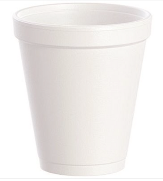 8 oz White Insulated Disposable StyroFoam Cup - 1000 Count