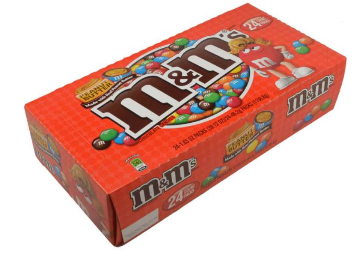 M & M Chocolate Candies, Peanut Butter, Sharing Size - 24 pack, 2.83 oz packs