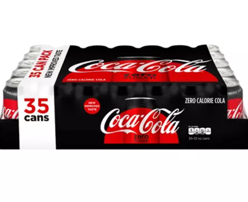 Coca Cola Zero Sugar Soda Cans - 12oz; 35pk