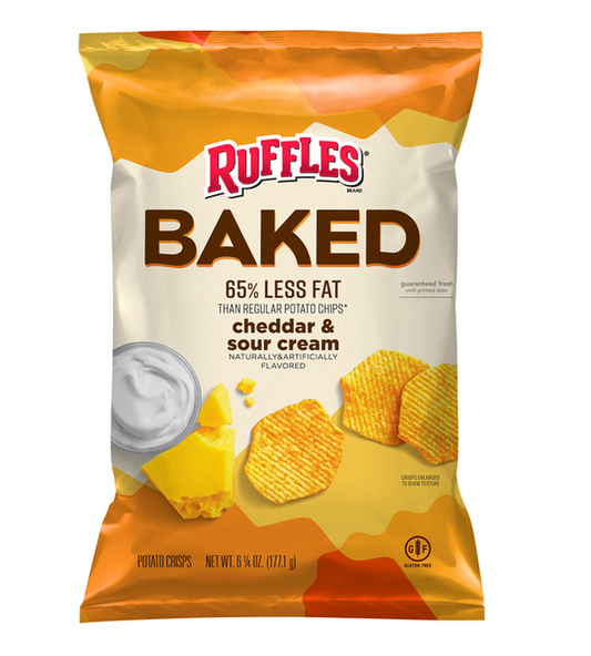 Ruffles Baked Cheddar & Sour Cream Chips LSS - 64pk