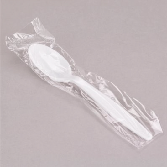 Medium-Weight Wrapped White Teaspoon (1000/Case)