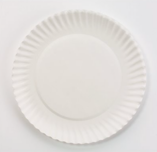 Green Label 6 in. Uncoated Paper Plates in White (1000 per Case)